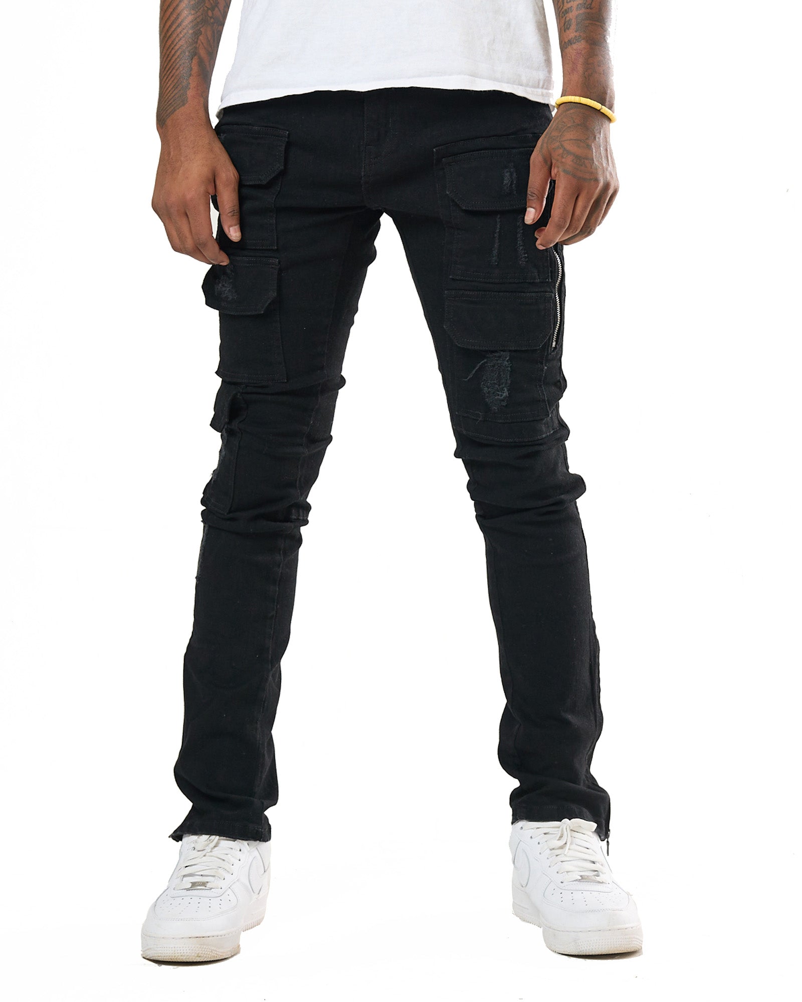 Black Cargo Skinny Jean