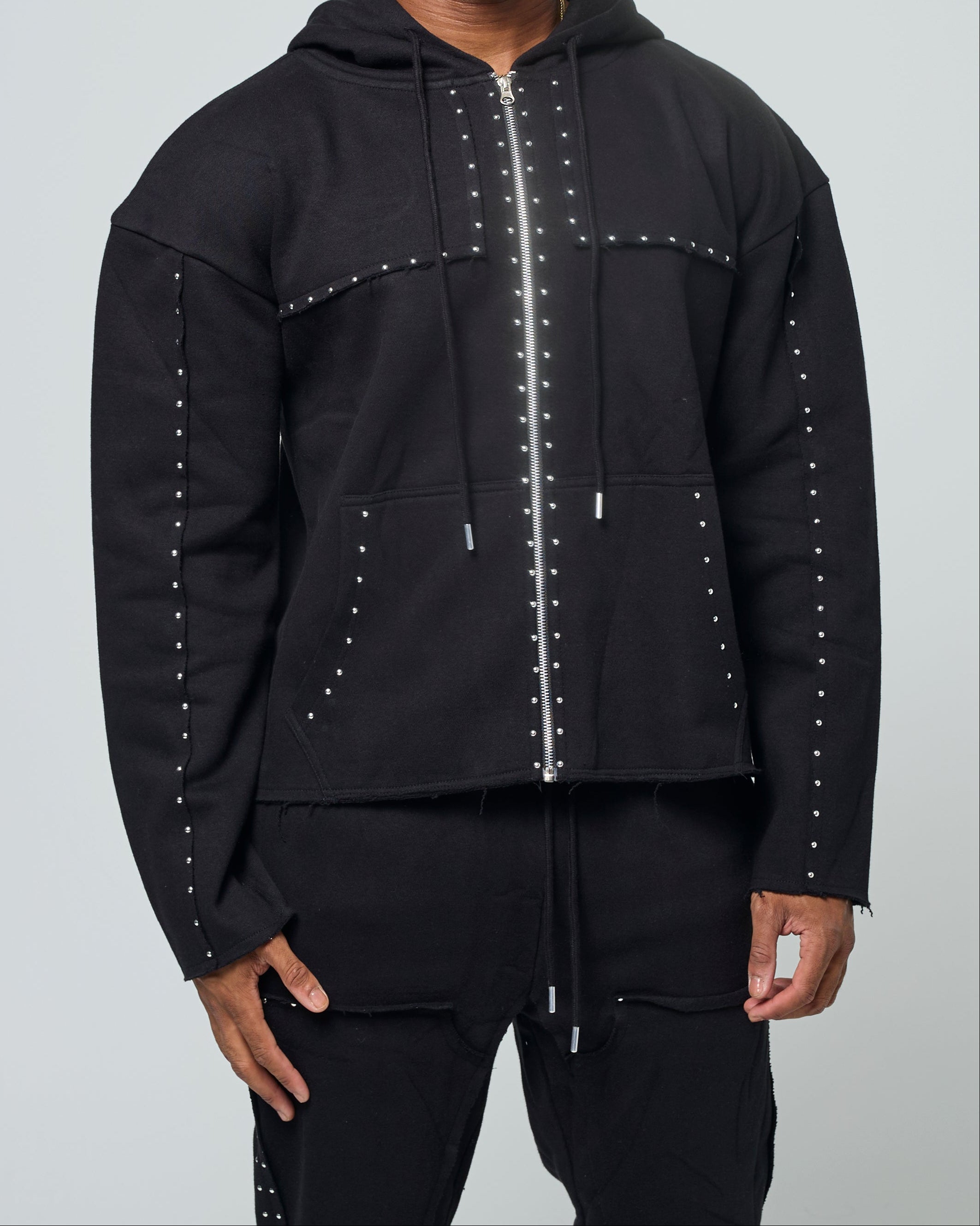 CROP CUT & SEW FLEECE HOODY & JOGGER PANT SETS