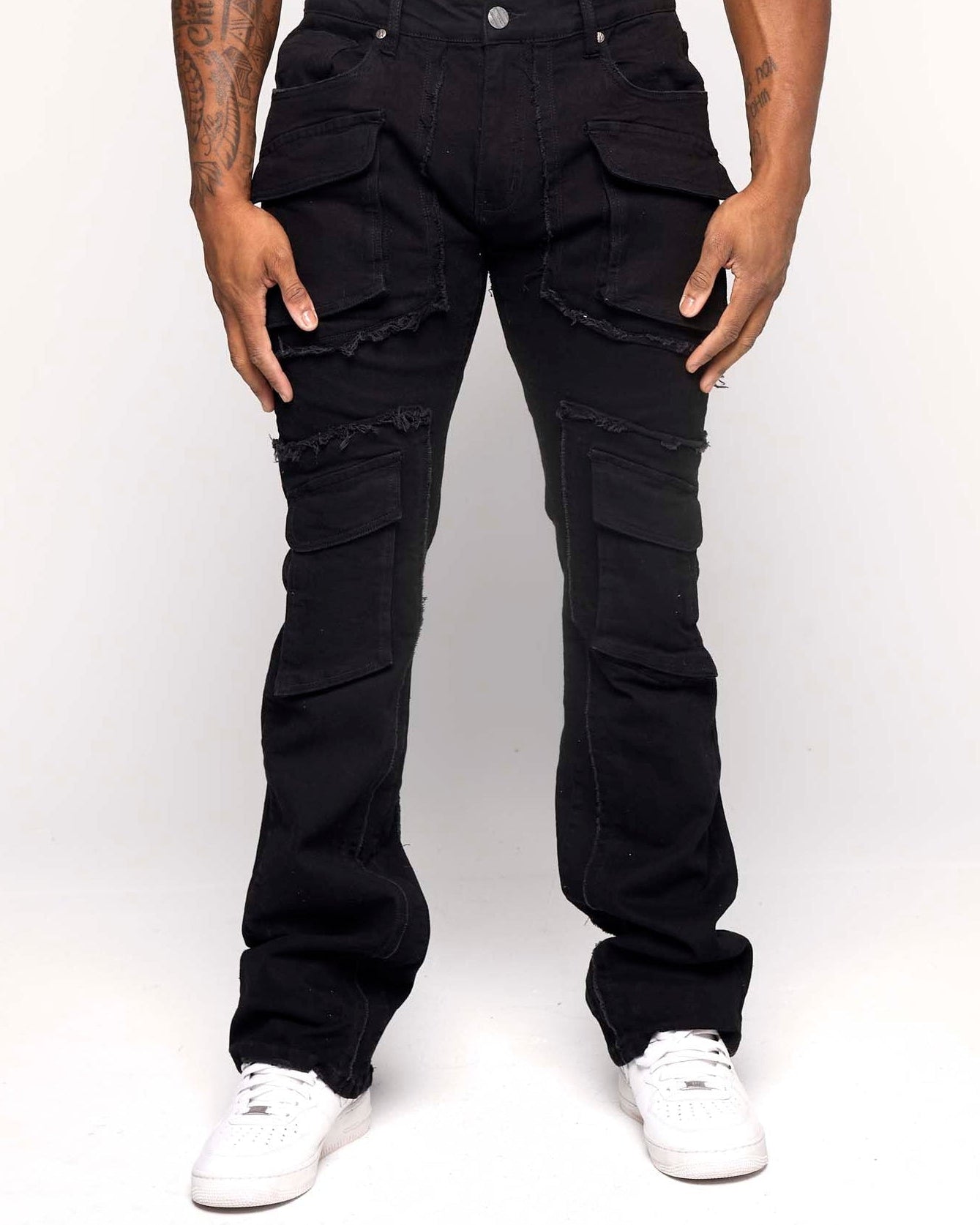 STACKED CARGO PANEL DENIM PANT