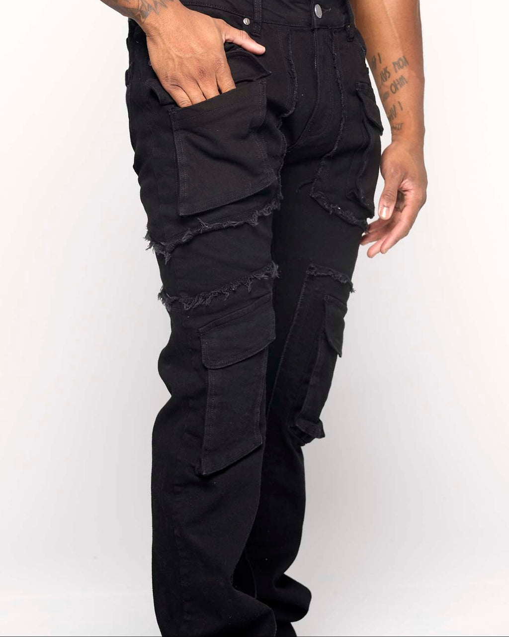 STACKED CARGO PANEL DENIM PANT