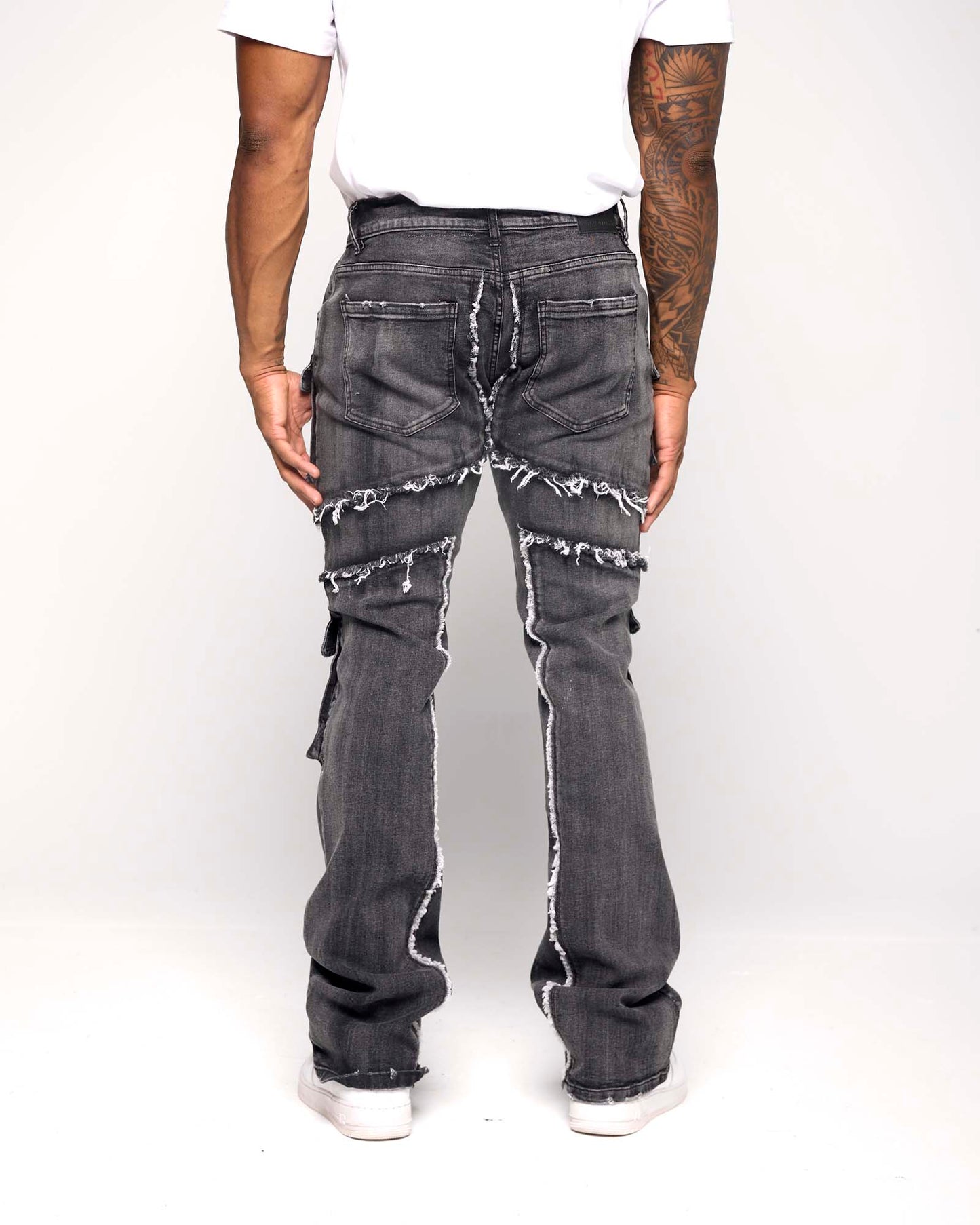 STACKED CARGO PANEL DENIM PANT