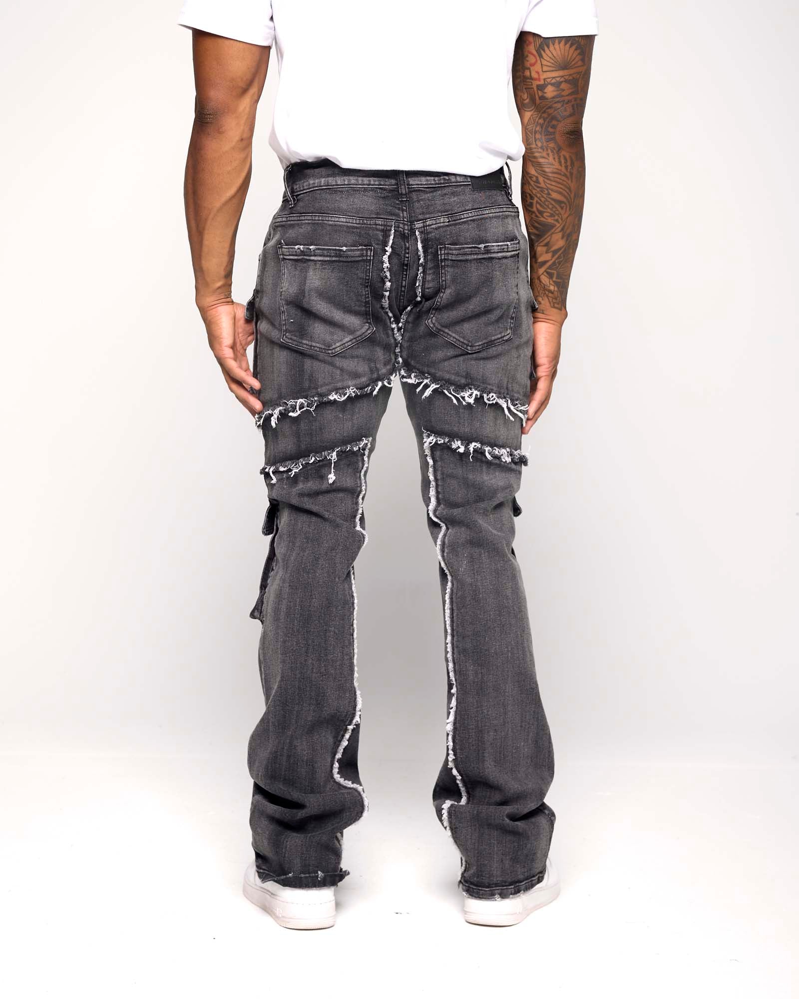 STACKED CARGO PANEL DENIM PANT
