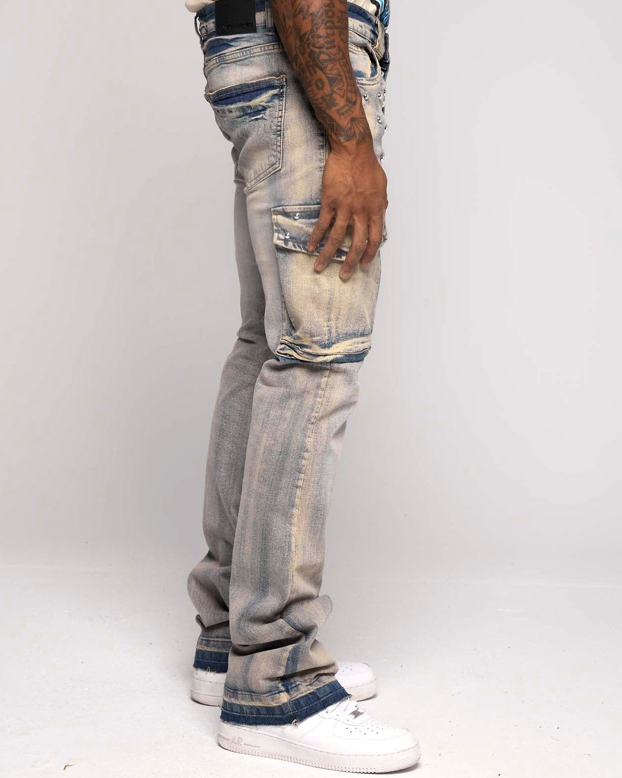 STACKED GILDED DENIM PANT