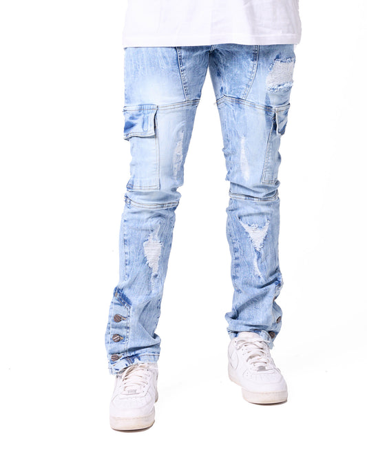 STEAD FAST SLIM FIT JEANS - ICE WASH