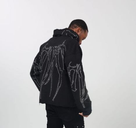 DIRT STUDDED FLEECE PULLOVER HOODY