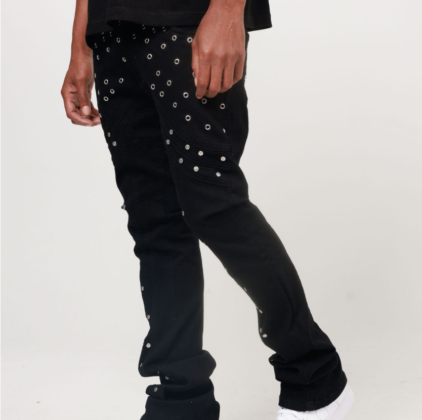 STACKED GILDED DENIM PANT