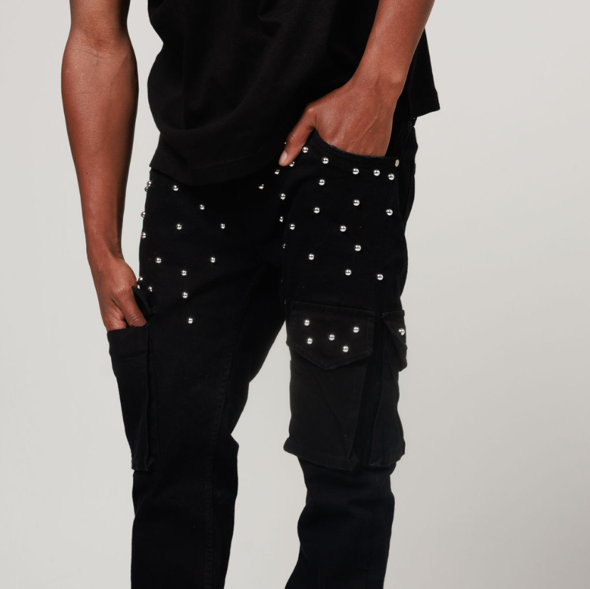 STACKED GILDED DENIM PANT