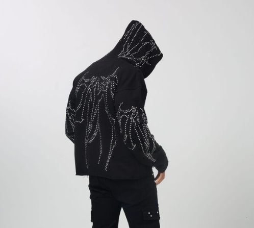 DIRT STUDDED FLEECE PULLOVER HOODY