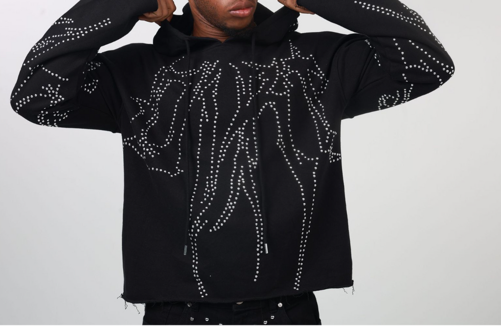 DIRT STUDDED FLEECE PULLOVER HOODY
