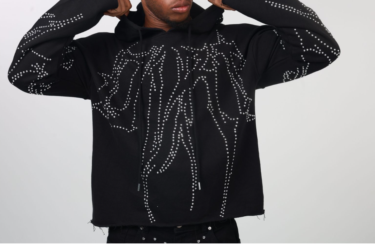 DIRT STUDDED FLEECE PULLOVER HOODY