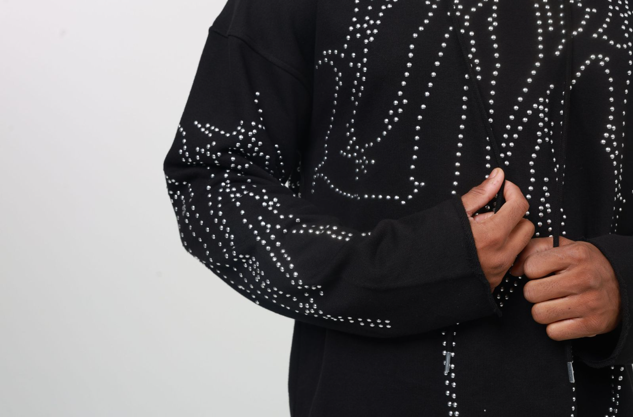 DIRT STUDDED FLEECE PULLOVER HOODY