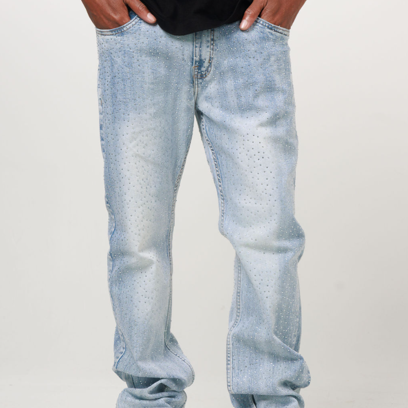SLIM STRAIGHT ICED DENIM JEAN