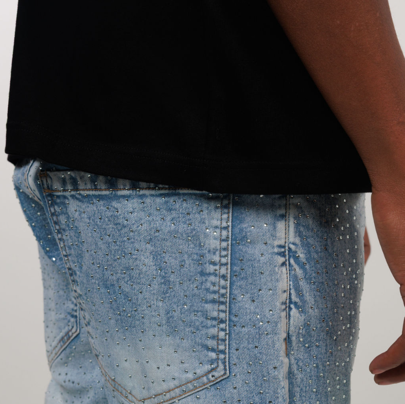 SLIM STRAIGHT ICED DENIM JEAN
