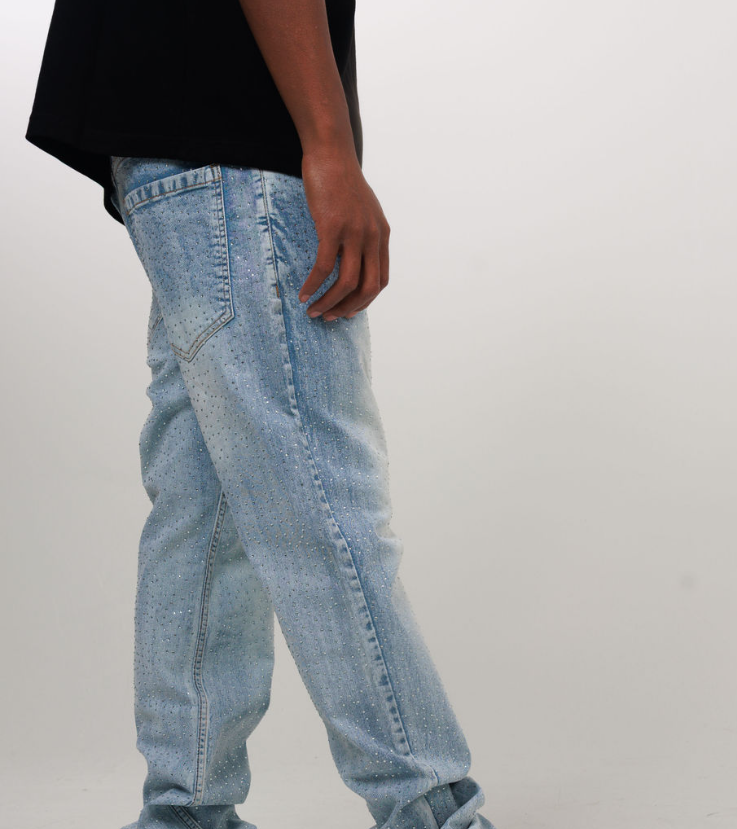 SLIM STRAIGHT ICED DENIM JEAN