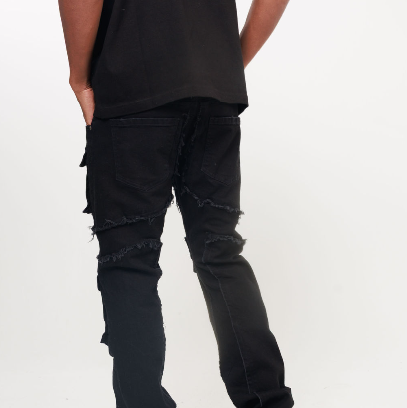 STACKED CARGO PANEL DENIM PANT